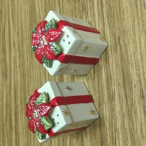 Home poinsettia Salt Pepper shakers Christmas
